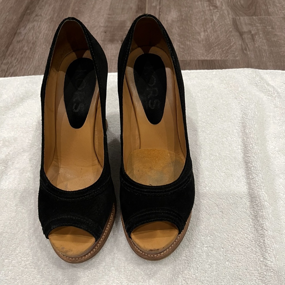 Michael Kors Suede Wood Wedges